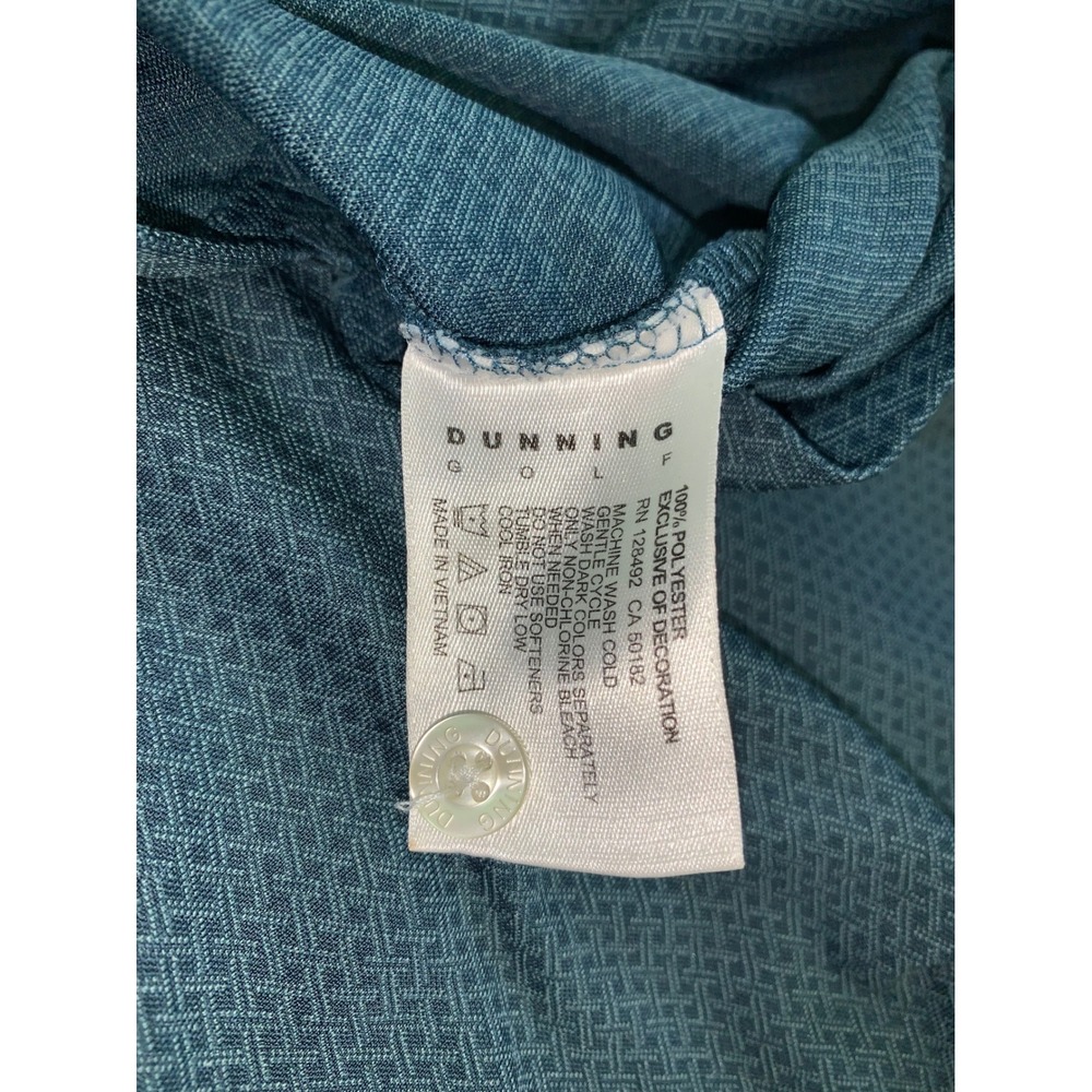 Dunning Golf Mens Polo Shirt Teal Geometric Trump National Los Angeles Size M - Picture 9 of 10